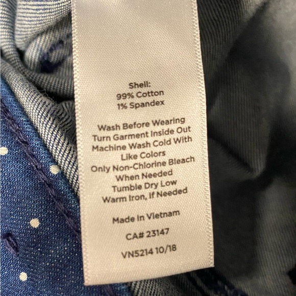 Talbots Slim Ankle Jean, medium rinse with white dots, size 10 Missy - Picture 4 of 4